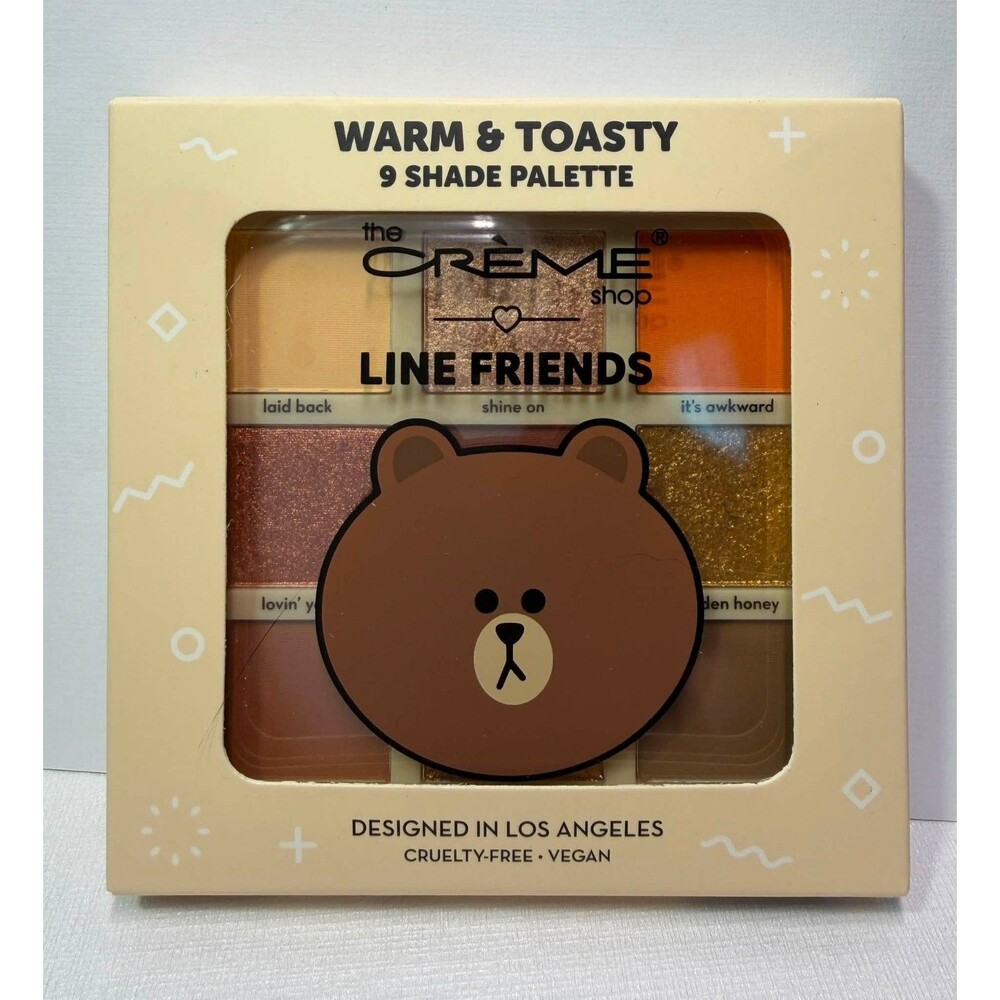The Crème Shop × LINE FRIENDS Warm & Toasty 9‑Shade Eyeshadow Palette – Brown Be